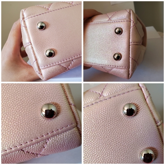 Chanel coco handle iridescent pink mini caviar rainbow and silver hard ware - Picture 9 of 11